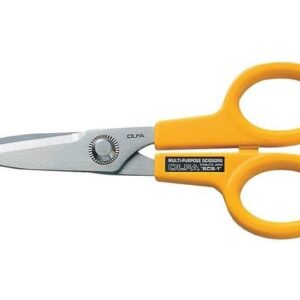 Olfa Serrated Edge Stainless Steel Scissors, Silver and Yellow [OL-SCS-1]