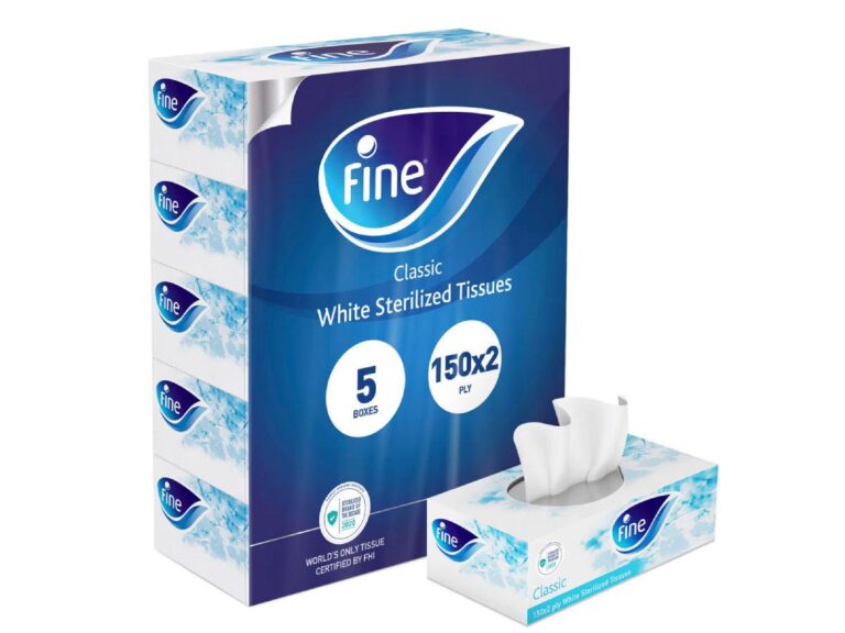 Fine Classic Facial Tissue 150’s 2PLY, Pack of 5