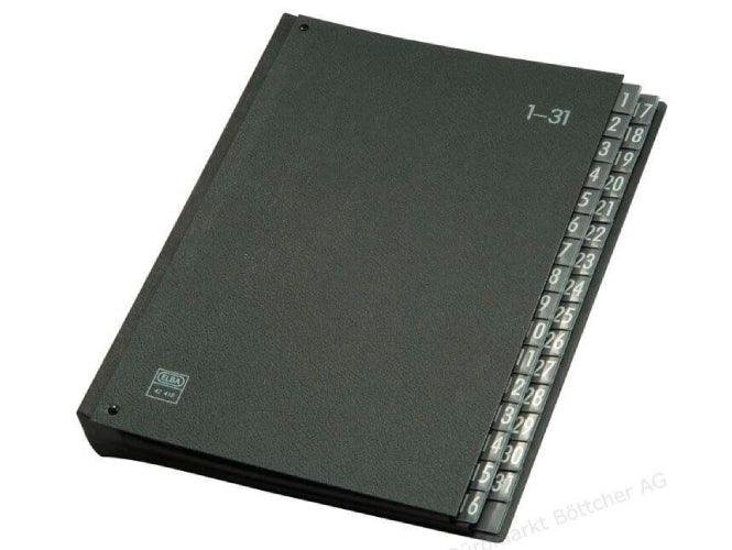 Elba 42418 Signature Book, 32 Dividers, A4, Fiberboard, [1 – 31], Black