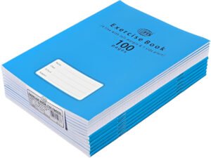FIS Exercise Book, 165×210, 50sheets, 100pages, 4 Line with Left Margin, 12pcs/pack, Neon Blue Cover
