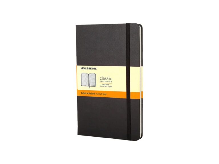 MOLESKINE CLASSIC NOTEBOOK A5, HARDCOVER, RULED, 240 PAGES, BLACK, ME-QP060