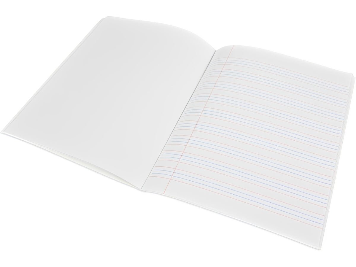 FIS Exercise Book, 165x210, 50sheets, 100pages, 4 Line with Left Margin, 12pcs/pack, Neon Blue Cover - Image 3