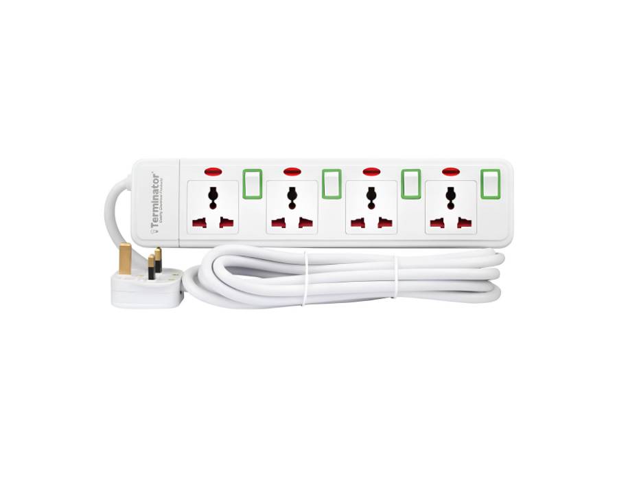 Terminator TPB 41XN extension socket, 4 outlets / 3 m — TPB 414N-3M supplier product view