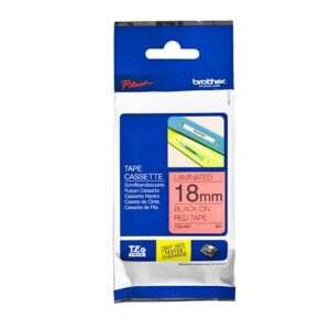 Brother P-touch 18mm TZ-441 Laminated Tape, 8m, Black on Red
