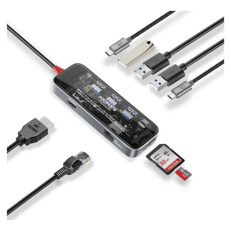 Promate 9-in-1 USB-C Multiport Hub TRANSHUB-GO