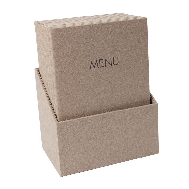 Sigel Menu Folder, A4 with Elastic Binding, Set of 10, Beige