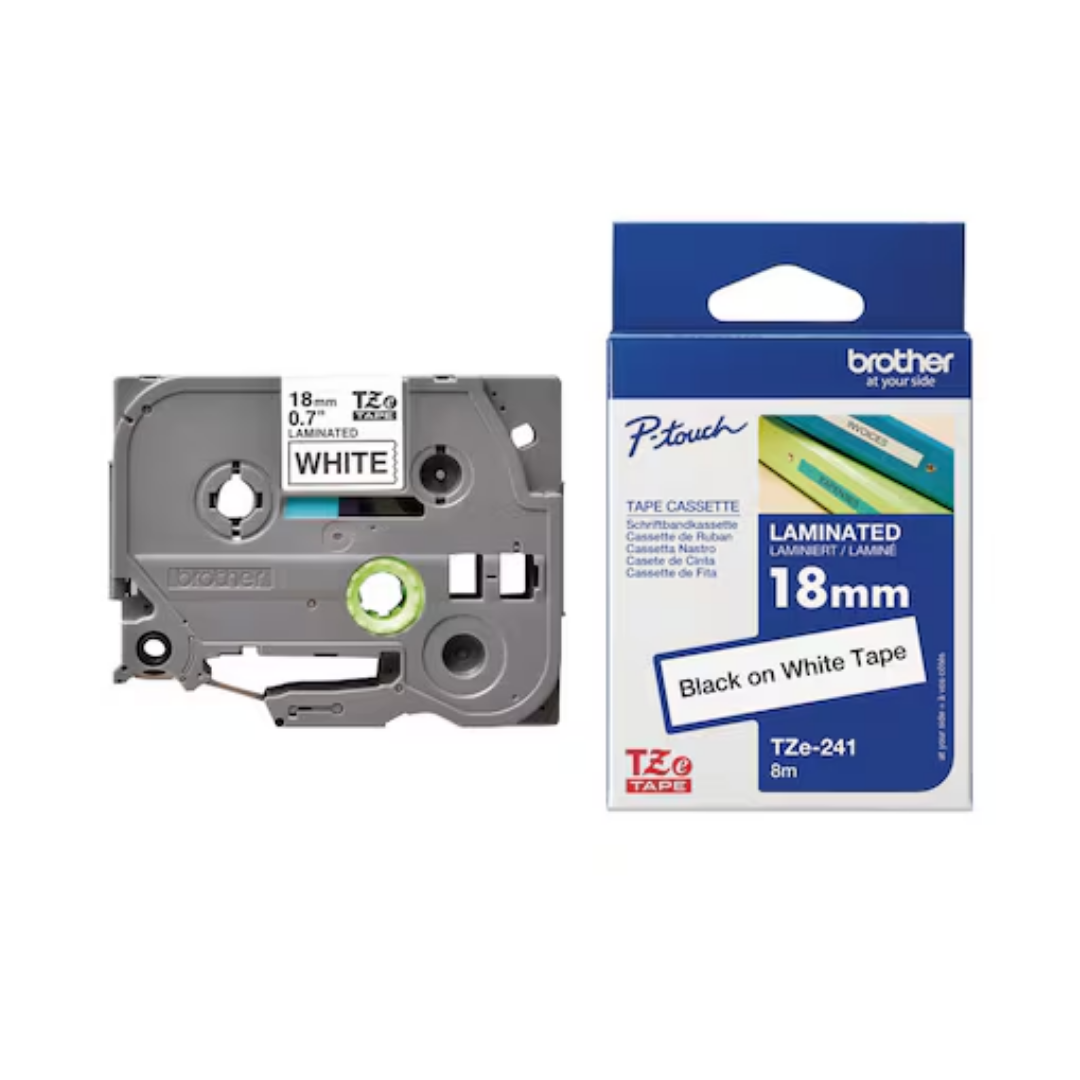 Brother Genuine Tz/Tze Black on White Laminated Tape Cartridge for Brother P-touch Label Printers - Image 4