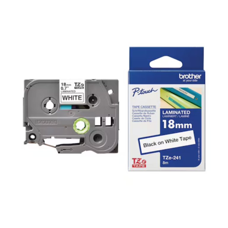 Brother TZe-241 18mm Black on white TZe tape for P-touch Label Printers
