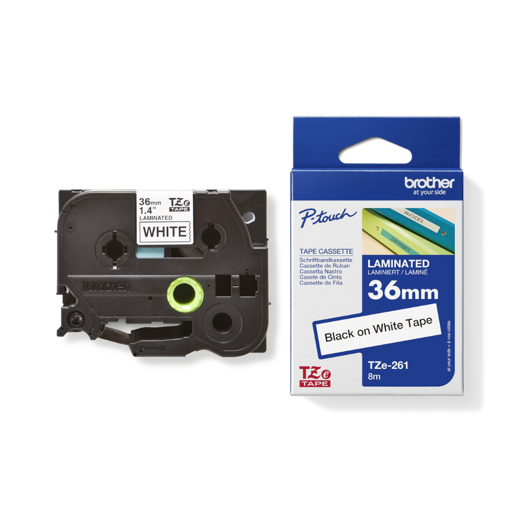 Brother Genuine Tz/Tze Black on White Laminated Tape Cartridge for Brother P-touch Label Printers - Image 6