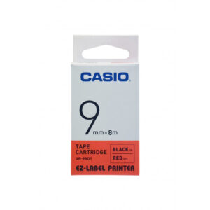 Casio XR-9RD1 9mm Black on Red Label Tape