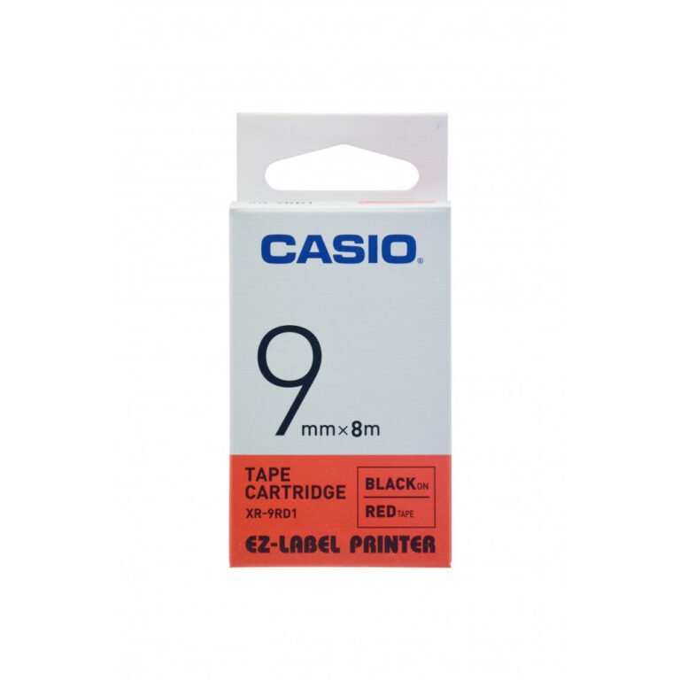 Casio XR-9RD1 9mm Black on Red Label Tape