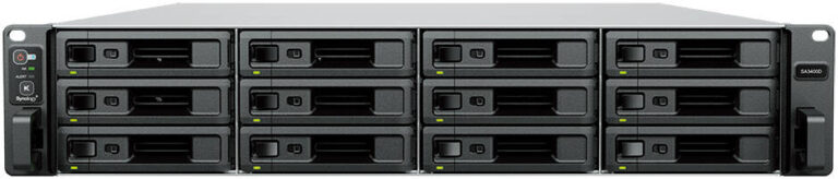 Synology SA3400D 2U Rackmount NAS Enclosure, Intel Xeon D-1541, 8GB RAM, 12 Drive Bays, 2.5″ Dual-Port SAS SSD / 3.5″ Dual-Port SAS HDD Drive Type, Hot-Swappable Drive | SA3400D