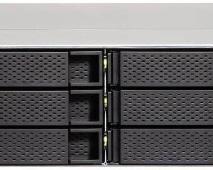 QNAP 12-Bay 2U Rackmount NAS, 10GbE-ready, entry-level rackmount NAS for SMB featuring two SFP+ ports and one PCIe 2.0 2 slot, Black | TS-1232XU-4G