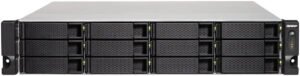 QNAP 12-Bay 2U Rackmount NAS, 10GbE-ready, entry-level rackmount NAS for SMB featuring two SFP+ ports and one PCIe 2.0 2 slot, Black | TS-1232XU-4G