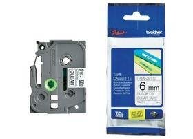 Brother P-touch 6mm TZ-111 Laminated Tape, 8 m, Black on Clear
