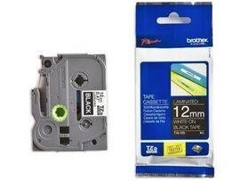 Brother P-touch 12mm TZ-335 Laminated Tape, 8 m, White on Black