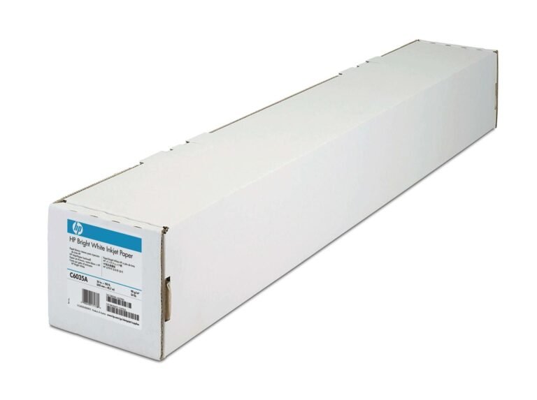 HP Bright White Inkjet Paper 90gsm – 24″ x 45.7m (C6035A)