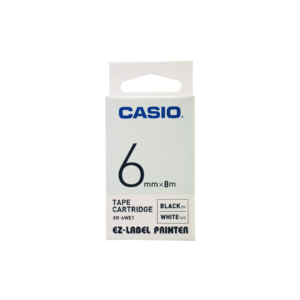 Casio XR-6WE1 6mm Black on White Label Tape
