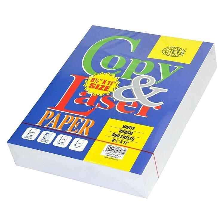 FIS Copy & Laser Paper 8.5 x 11” 80gsm 500Sheets-Ream