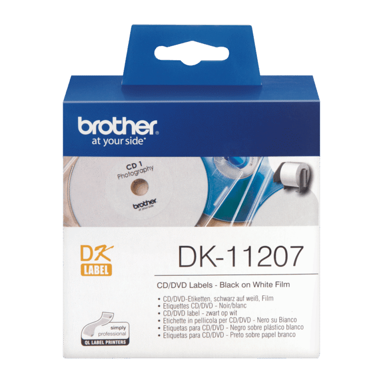 Brother DK-11207 CD-DVD Labels, 58 mm, 100-roll, White