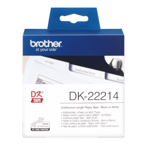 Brother DK-22214 Continuous Length Paper Tape, 12mm x 30.48m