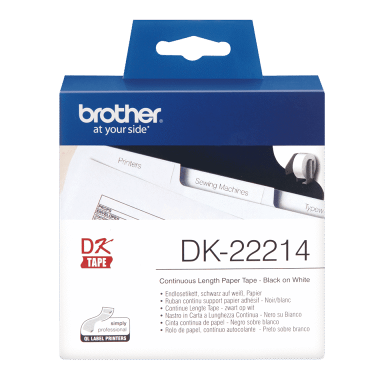 Brother DK-22214 Continuous Length Paper Tape, 12mm x 30.48m