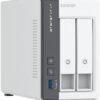 QNAP TS-216G 2-Bay NAS, ARM 4-core Cortex-A55 2.0GHz Processor, 4GB RAM, Mali-G52 Graphic Processor, Hot-Swappable, Gigabit Ethernet Port (RJ45), 1 x 70mm 12VDC Fan | TS-216G - Thumbnail Image 2