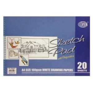 FIS Sketch Pad, Side Spiral, A4, 100gsm, Perforated Pages