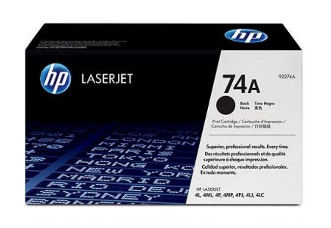 HP 74A Black LaserJet Original Toner Cartridge (92274A)