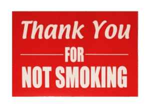FIS Sticker “Thank You FOR NOT SMOKING” 12x8cm