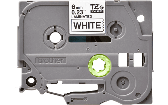 Brother P-touch 6mm TZ-211 Laminated Tape, 8m, Black on White - Image 2