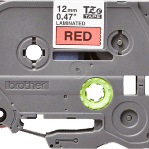 Brother P-touch 12mm TZ-431 Laminated Tape, 8 m, Black on Red