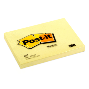 3M Post-It Notes Canary Yellow 657 3inx4in