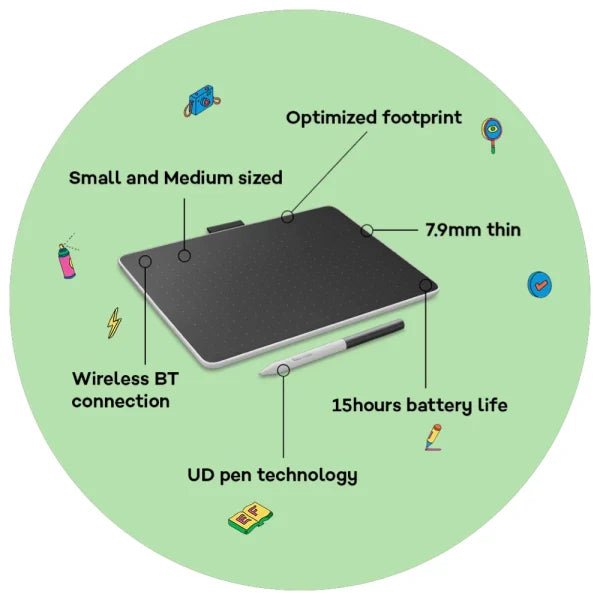 CTC4110WLW1B product view 5 Wacom One Small Creative Pen Tablet (CTC4110WLW1B), product view 5