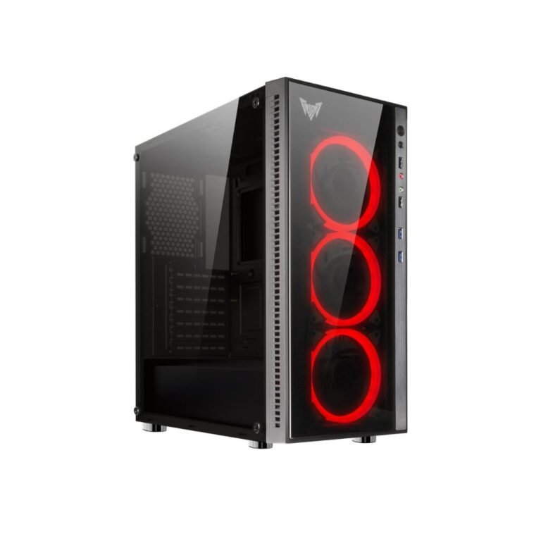 Crown Micro Computer Case with Power Supply CM-PS600W Plus – Red/Black | CMC-GS10R