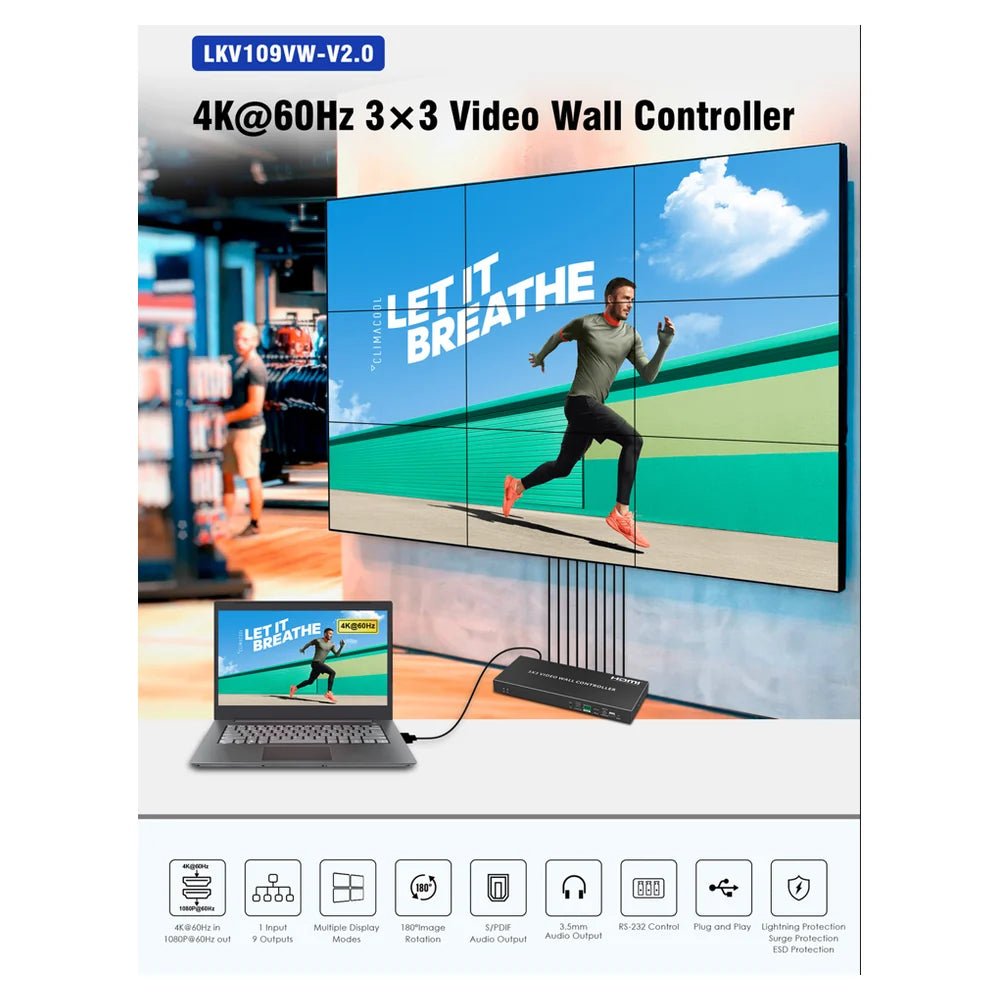 GN-AV109VW product view 3 Genuine 3 x 3 Video Wall Controller (GN-AV109VW), product view 3