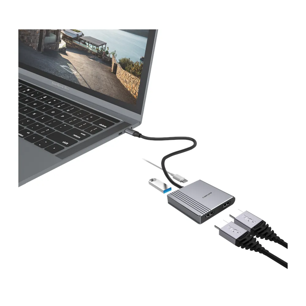 Genuine 4-in 1 Type C to USB-A 3.0 + HDMI + PD Adapter (GN-DC44J), product view 2