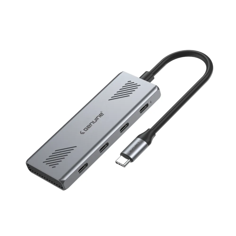 Genuine USB C HUB (GN-HC44G) – Grey, Aluminum Alloy, USB Type-C 3.1 Gen 2