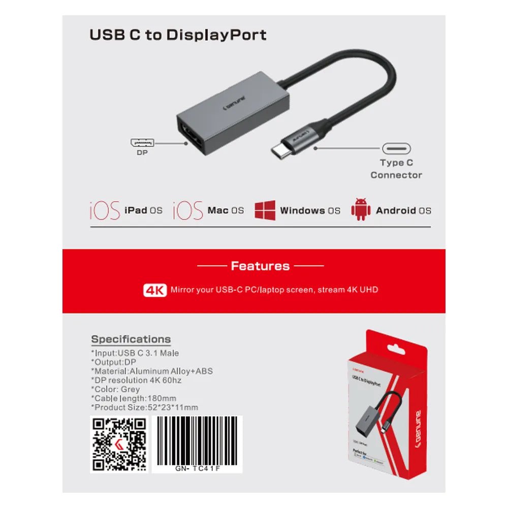 GN-TC41F product view 3 Genuine USB-C to DisplayPort Adapter (GN-TC41F), product view 3