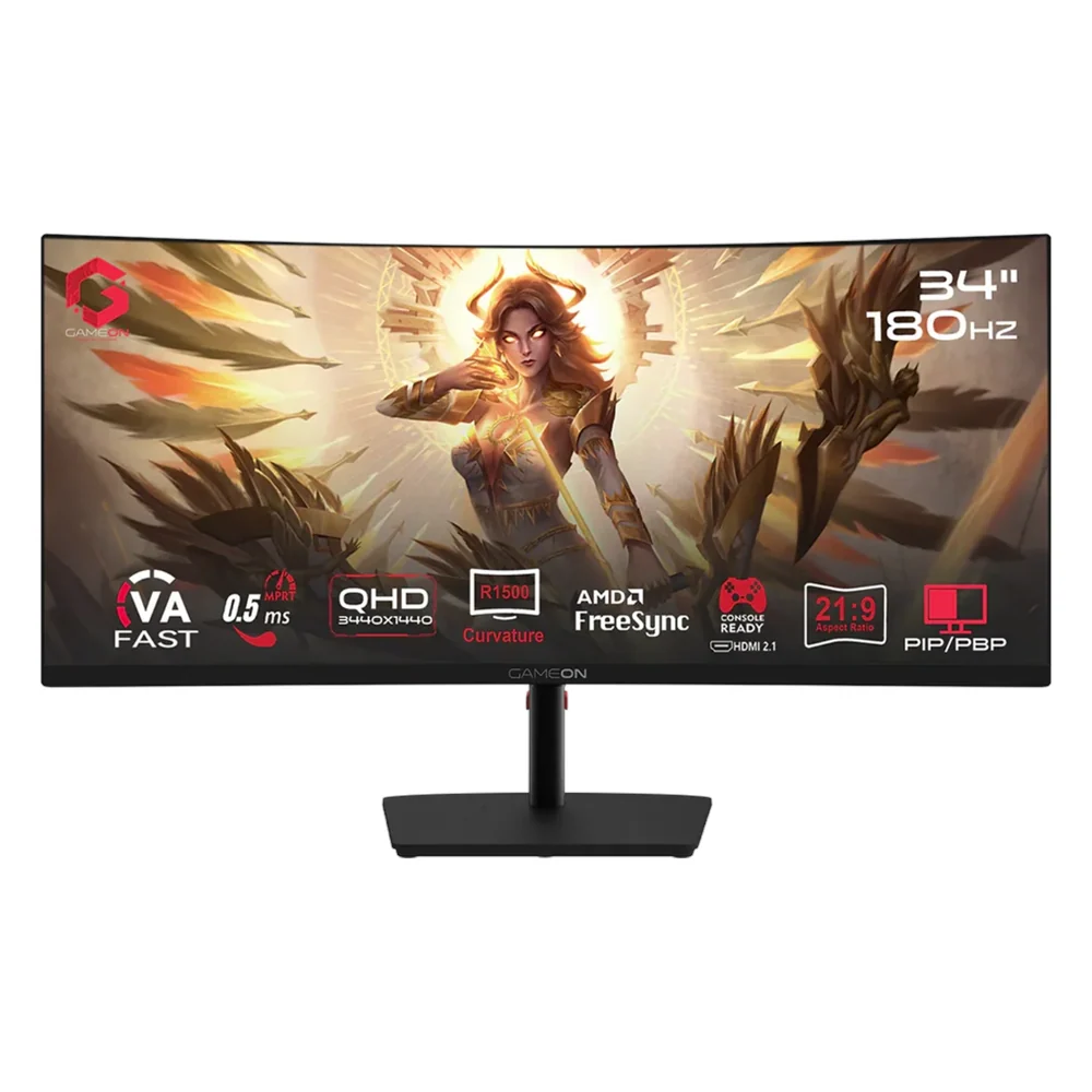 GameOn Spectra Pro Series Curved Monitor (GOC34WQHD180VA), product view 1