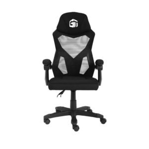 GamerTek Ignite Gaming Chair – Black, Breathable Mesh & Fabric, Height-adjustable seat with a multi-function tilt mechanism