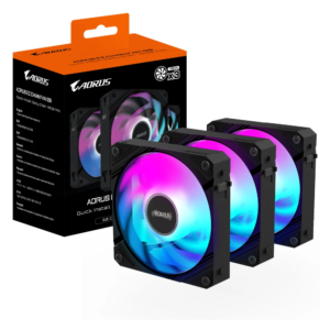 Gigabyte AORUS EZ Chain 120 ARGB PWM PC Case Fans (GP-ECFAN1203) – 120mm, Black, 60 CFM