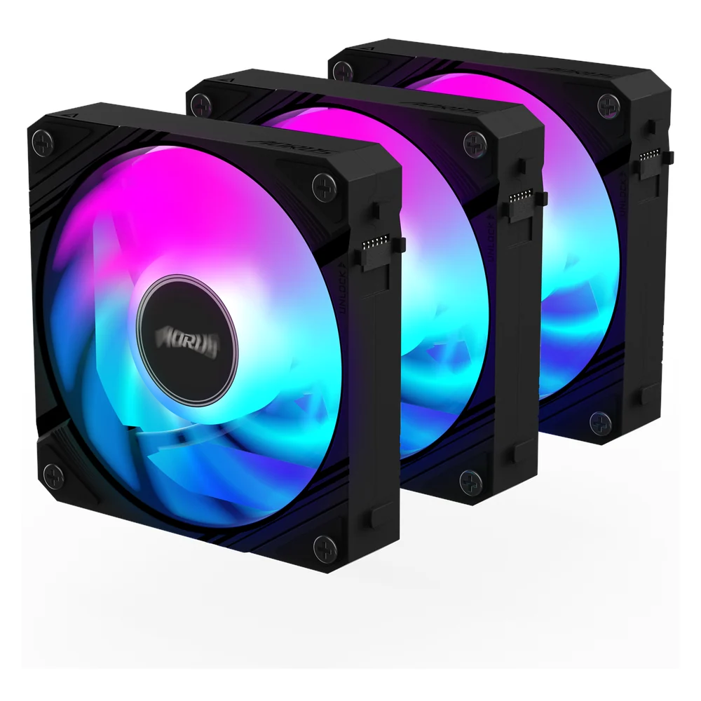 Gigabyte AORUS EZ Chain 120 ARGB PWM PC Case Fans (GP-ECFAN1203), product view 2