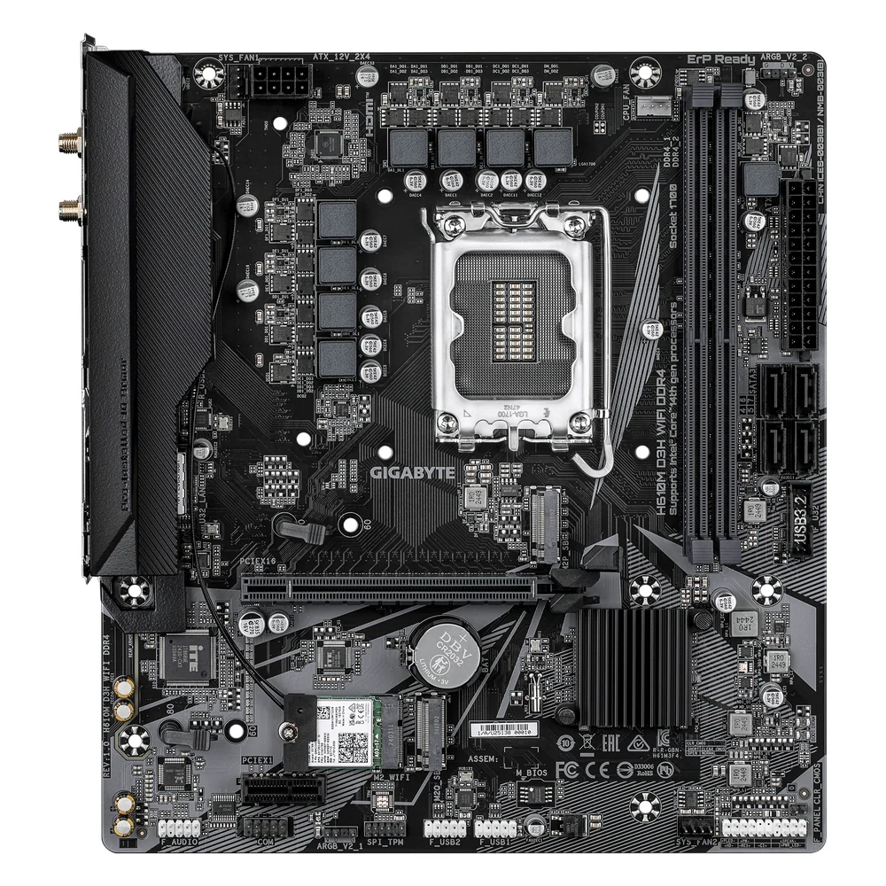 Gigabyte H610M D3H WIFI DDR4 Motherboard (H610M-D3H-WIFI-DDR4), product view 2