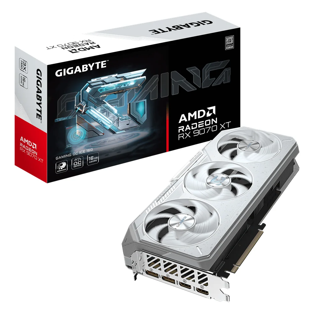 Gigabyte Radeon RX 9070 XT Gaming OC Ice Graphics Card (GV-R907XGAMING-OC-ICE), product view 1