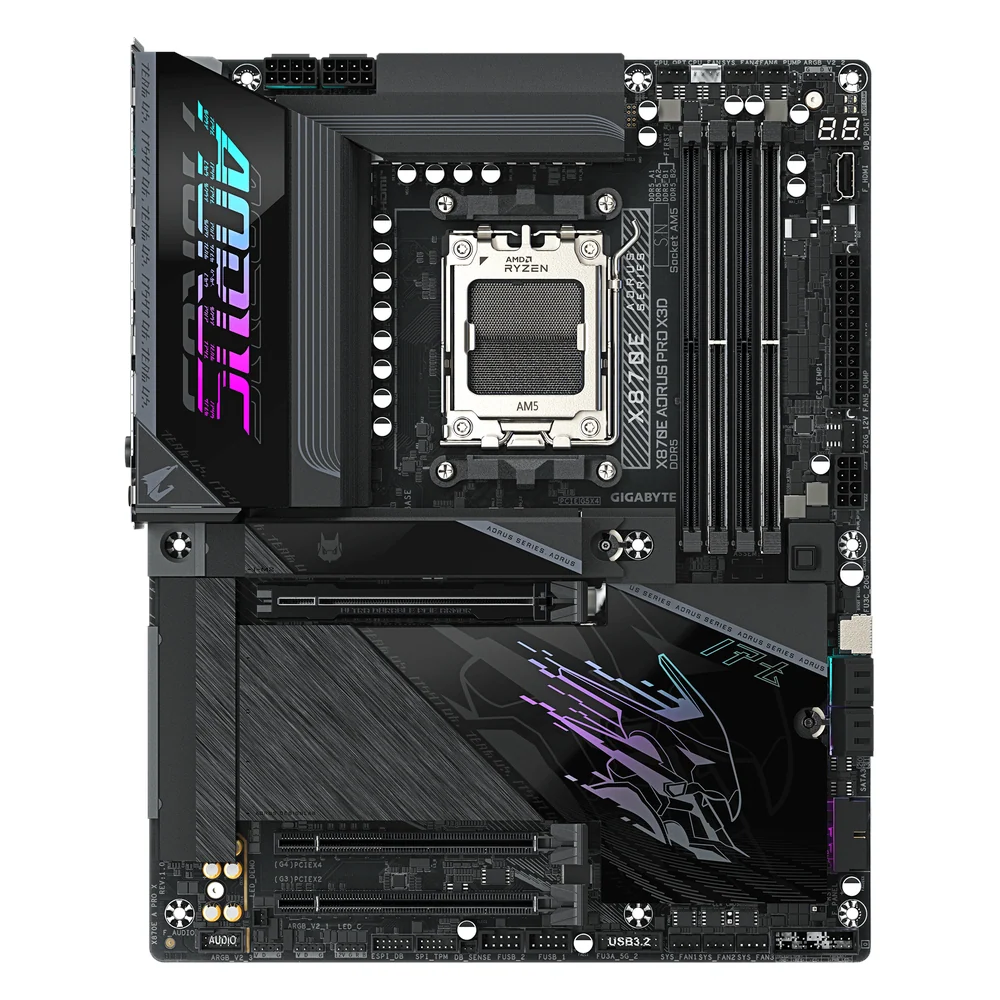 Gigabyte X870E AORUS Pro X3D Motherboard (X870E-A-PRO-X), product view 2