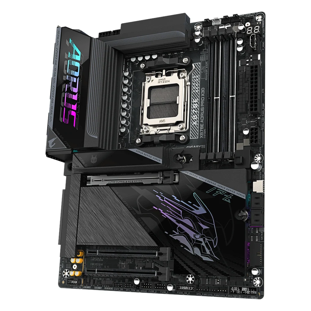 Gigabyte X870E AORUS Pro X3D Motherboard (X870E-A-PRO-X), product view 4