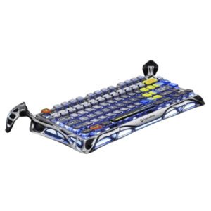 GravaStar Mercury K1 Pro 75% Wireless Mechanical Keyboard (GS-K1-PRO-S-CGRY) – 2.4 GHz Wireless, Bluetooth, Wired, Streamlined 75% Layout (79 Keys + Rotary Knob)