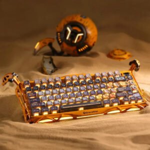 GravaStar Mercury K1 Pro 75% Tri-Mode Wireless Mechanical Gaming Keyboard (GS-K1-PRO-YLW) – Yellow, 75% Layout, 79 Keys + Rotary Knob