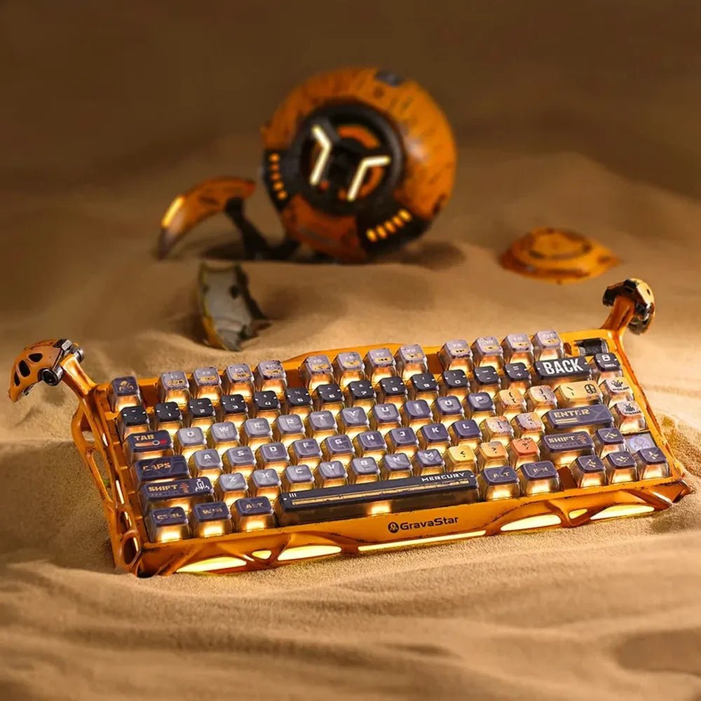 GravaStar Mercury K1 Pro 75% Tri-Mode Wireless Mechanical Gaming Keyboard (GS-K1-PRO-YLW), product view 1
